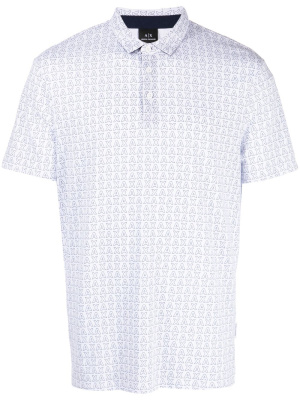

Monogram-pattern cotton polo shirt, Armani Exchange Monogram-pattern cotton polo shirt