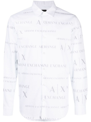 

Logo-print cotton shirt, Armani Exchange Logo-print cotton shirt