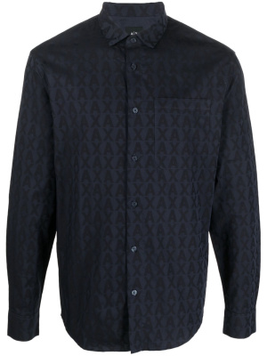 

Tonal logo-print cotton shirt, Armani Exchange Tonal logo-print cotton shirt