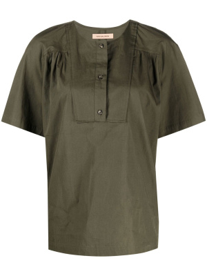 

Button-front short-sleeved T-shirt, Yves Salomon Button-front short-sleeved T-shirt