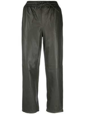 

Drawstring-waist lambskin trousers, Yves Salomon Drawstring-waist lambskin trousers