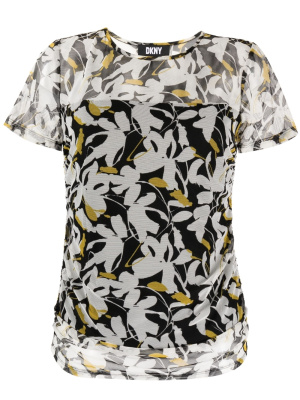 

Semi-sheer floral-print T-shirt, DKNY Semi-sheer floral-print T-shirt