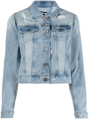 

Ripped-detailing cropped denim jacket, DKNY Ripped-detailing cropped denim jacket