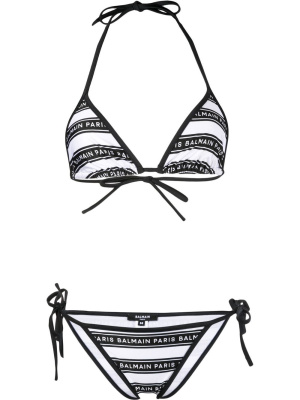 

Logo stripe two-piece bikini, Balmain Logo stripe two-piece bikini