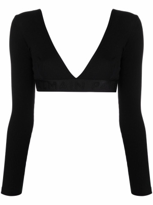 

Long-sleeve crop top, Balmain Long-sleeve crop top