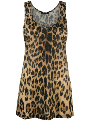 

Leopard-print linen tank top, Balmain Leopard-print linen tank top