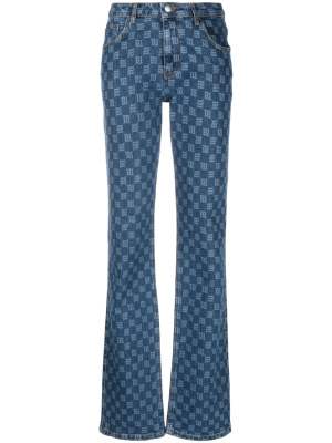 

Monogram-print flared jeans, MISBHV Monogram-print flared jeans