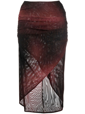 

Gradient-print semi-sheer midi skirt, MISBHV Gradient-print semi-sheer midi skirt