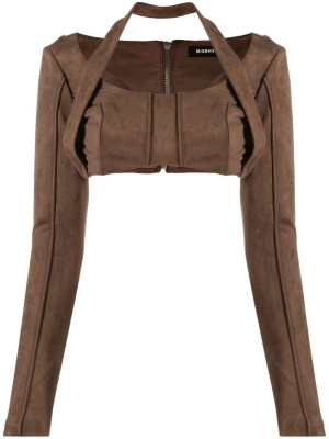 

Faux-suede long-sleeved crop top, MISBHV Faux-suede long-sleeved crop top