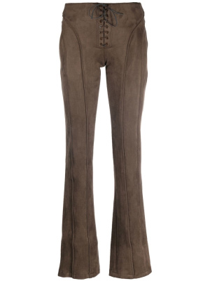 

Tie-front faux suede trousers, MISBHV Tie-front faux suede trousers