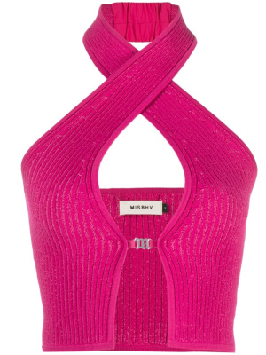

Knitted halter-neck crop top, MISBHV Knitted halter-neck crop top