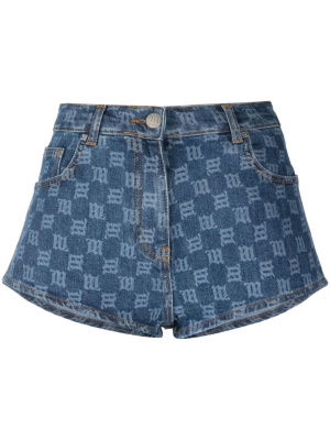 

Monogram-print denim shorts, MISBHV Monogram-print denim shorts