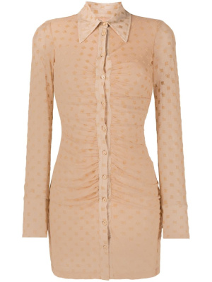 

Logo-embroidered ruched dress, MISBHV Logo-embroidered ruched dress
