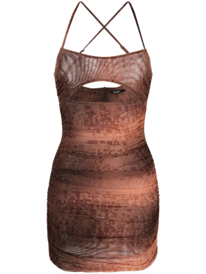 

Letter-print ruched mini dress, MISBHV Letter-print ruched mini dress