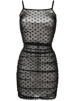 

Monogram ruched minidress, MISBHV Monogram ruched minidress