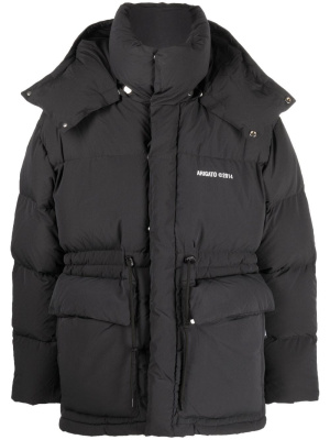 

Logo-print puffer coat, Axel Arigato Logo-print puffer coat