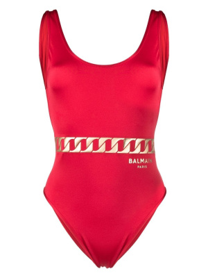 

Logo-print swimsuit, Balmain Logo-print swimsuit