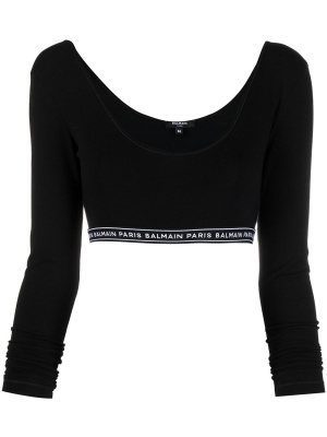 

Logo trim cropped top, Balmain Logo trim cropped top