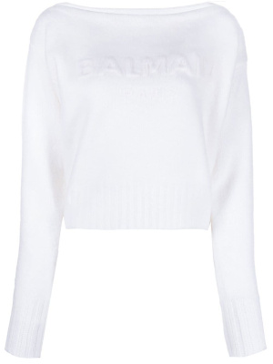 

Slash-neck long-sleeve jumper, Balmain Slash-neck long-sleeve jumper