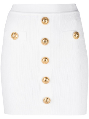 

Button-detail knitted miniskirt, Balmain Button-detail knitted miniskirt