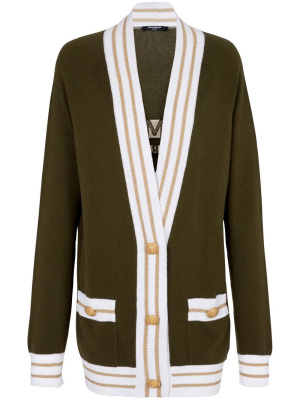 

Button-front knitted cardigan, Balmain Button-front knitted cardigan