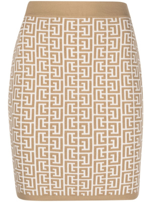 

Monogram-jacquard miniskirt, Balmain Monogram-jacquard miniskirt