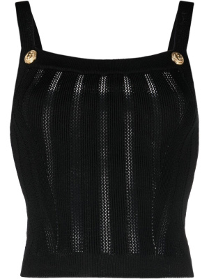 

Button-detailed knit top, Balmain Button-detailed knit top