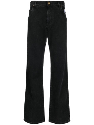 

Logo-embroidered straight-leg jeans, Balmain Logo-embroidered straight-leg jeans