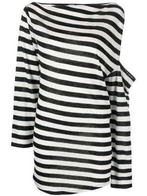

Striped cut-out linen dress, Balmain Striped cut-out linen dress