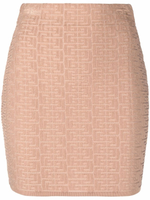 

Monogram-pattern fitted miniskirt, Balmain Monogram-pattern fitted miniskirt