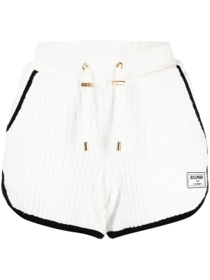 

Monogram-motif towel-finish shorts, Balmain Monogram-motif towel-finish shorts