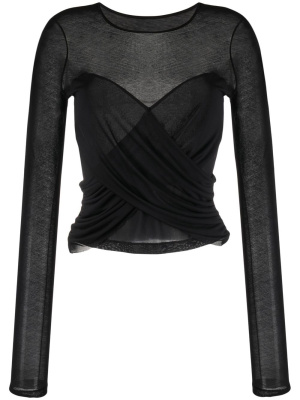 

Draped-panel detail top, Balmain Draped-panel detail top