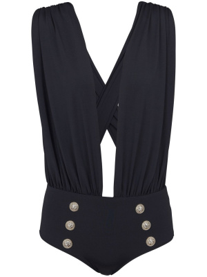 

Button-detail swimsuit, Balmain Button-detail swimsuit