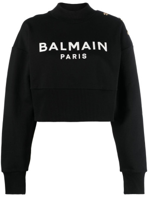 

Logo-print cotton sweatshirt, Balmain Logo-print cotton sweatshirt