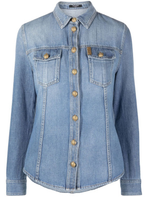 

Long-sleeved denim shirt, Balmain Long-sleeved denim shirt