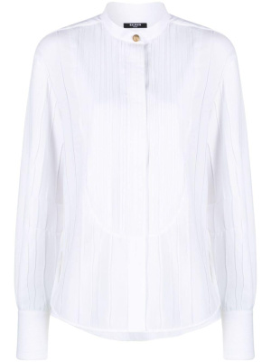 

Striped band-collar shirt, Balmain Striped band-collar shirt