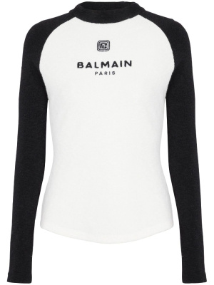 

Embroidered-logo knitted top, Balmain Embroidered-logo knitted top