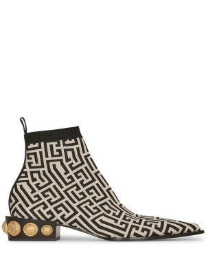 

Coin stretch-knit ankle boots, Balmain Coin stretch-knit ankle boots