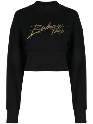 

Logo-print cotton sweatshirt, Balmain Logo-print cotton sweatshirt
