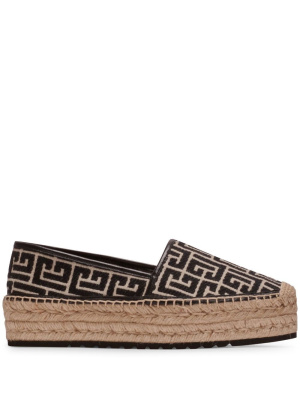 

Monogram platform espadrilles, Balmain Monogram platform espadrilles