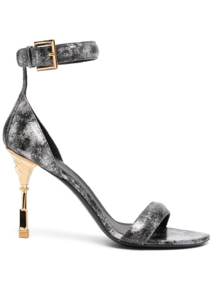 

Metallic-effect leather sandals, Balmain Metallic-effect leather sandals