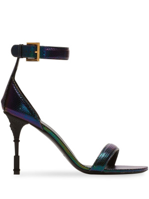 

Metallic-effect leather sandals, Balmain Metallic-effect leather sandals