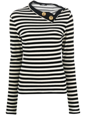 

Striped long-sleeve top, Balmain Striped long-sleeve top