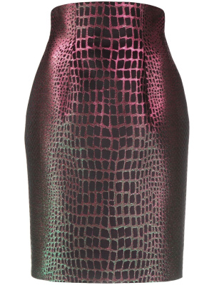 

Embossed-crocodile pencil skirt, Balmain Embossed-crocodile pencil skirt