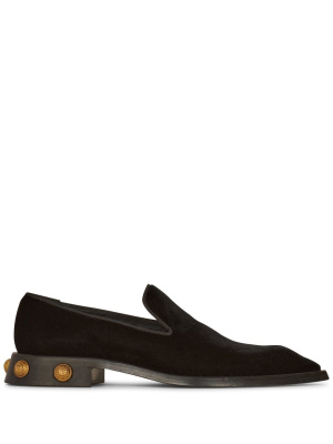 

Velvet logo-button loafers, Balmain Velvet logo-button loafers