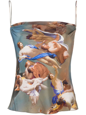 

Sky-print silk camisole top, Balmain Sky-print silk camisole top