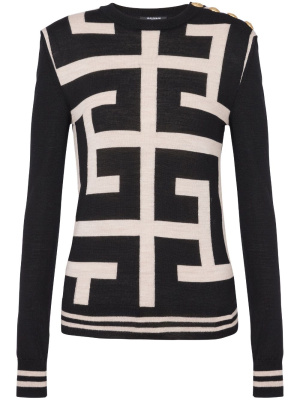 

Monogram-pattern knit jumper, Balmain Monogram-pattern knit jumper