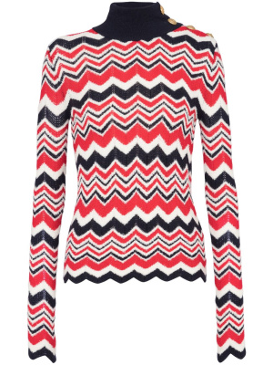 

Chevron-knit roll-neck jumper, Balmain Chevron-knit roll-neck jumper