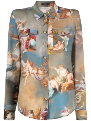 

Sky-print silk shirt, Balmain Sky-print silk shirt
