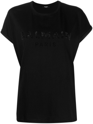 

Embellished-logo T-shirt, Balmain Embellished-logo T-shirt